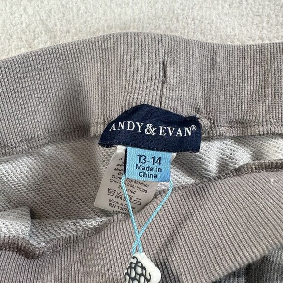 Andy & Evan Bermuda Short Kids 13-14 Gray Camo Drawstring Terry New - Picture 2 of 8